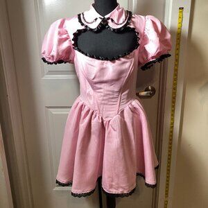 Dolls Kill Sugar Thrillz Sweet Peculiarity Black & Pink Minidress